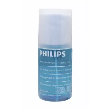 PHILIPS SVC1116B/10 ekrānu tīrīšanas komplekts LED, LCD, plazmas, OLED ekrāniem, viedtālruņiem, planšetdatoriem, klēpjdatoriem, televizoriem - 200 ml gēla aerosols + mikrošķiedras audums