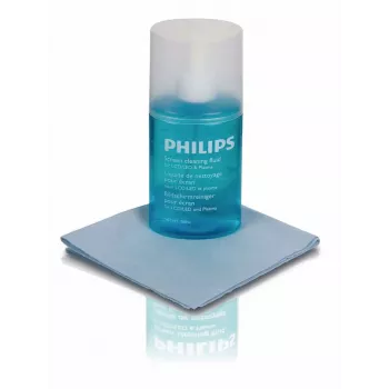 PHILIPS SVC1116B/10 ekrānu tīrīšanas komplekts LED, LCD, plazmas, OLED ekrāniem, viedtālruņiem, planšetdatoriem, klēpjdatoriem, televizoriem - 200 ml gēla aerosols + mikrošķiedras audums