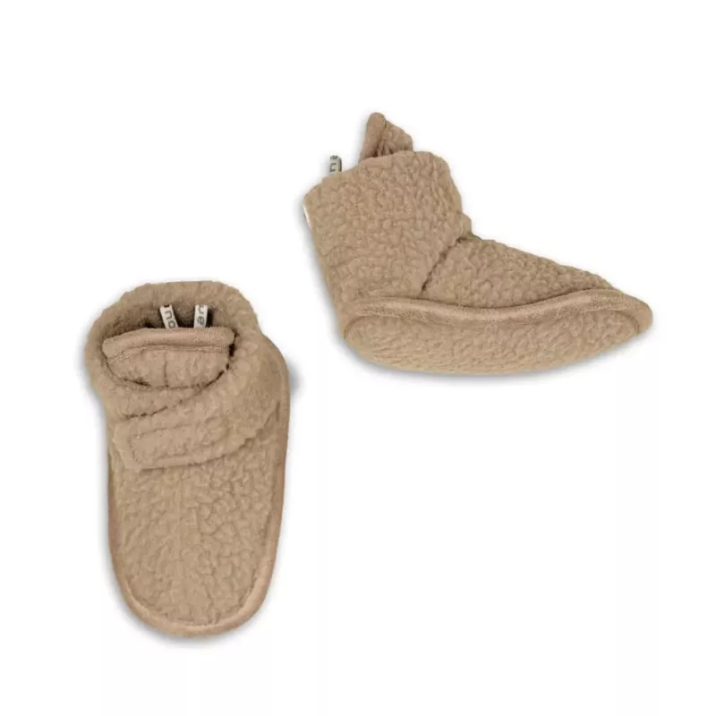 Lodger Teddy mazuļu čības, bēšas, 12-18 mēneši, pretizslīdēšanas zole, mīksts flīss
