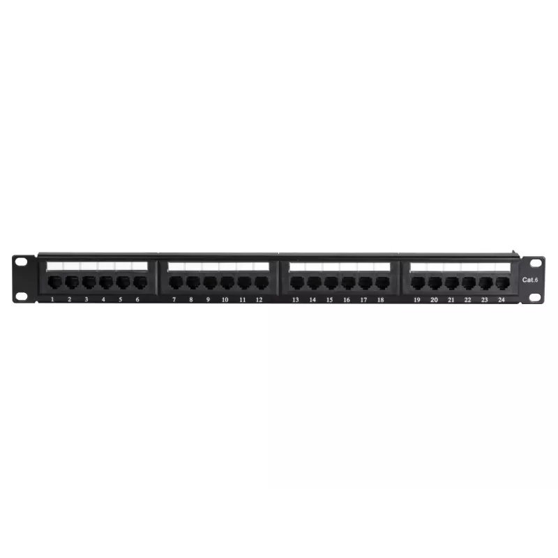 DS-IT CAT 6 UTP tīkla patch panelis, 19 collas, 24 portu DS-Patch6-24UTP