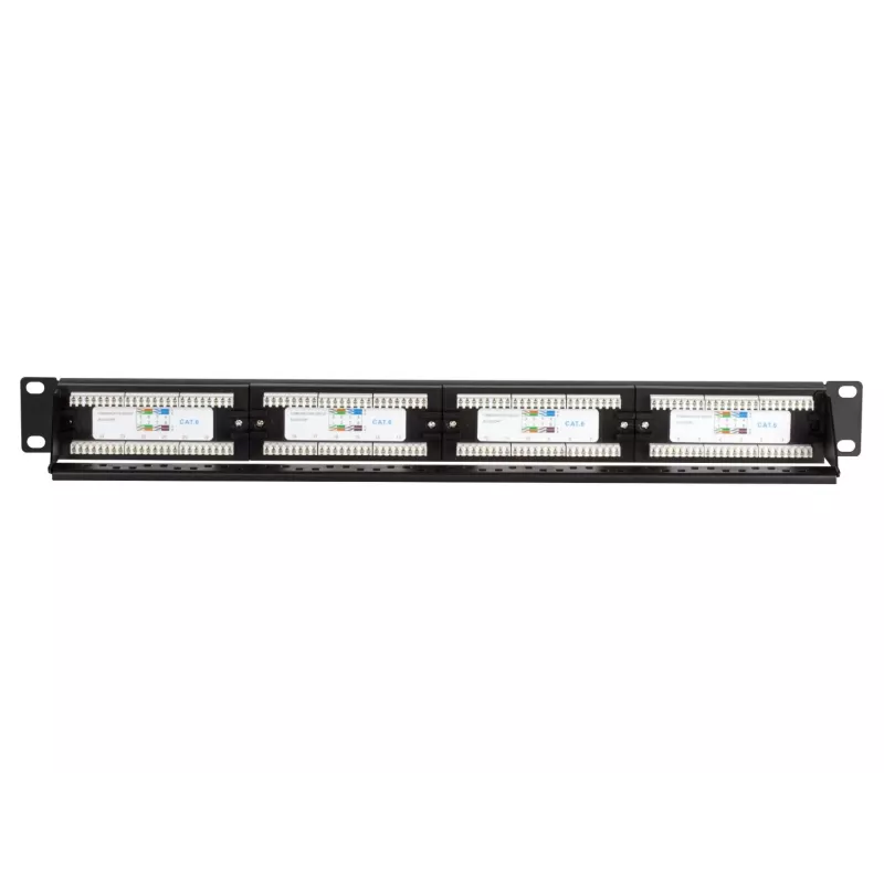 DS-IT CAT 6 UTP tīkla patch panelis, 19 collas, 24 portu DS-Patch6-24UTP