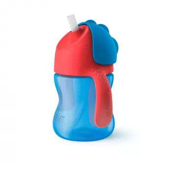 Philips AVENT salmiņu krūzīte ar elastīgu salmiņu, 200 ml, 9m+, zila