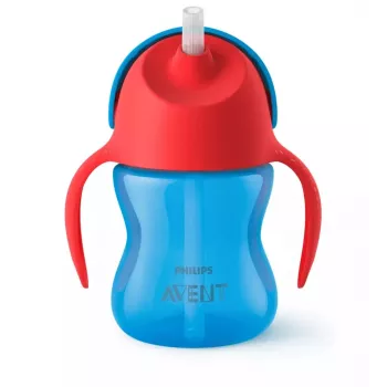 Philips AVENT salmiņu krūzīte ar elastīgu salmiņu, 200 ml, 9m+, zila