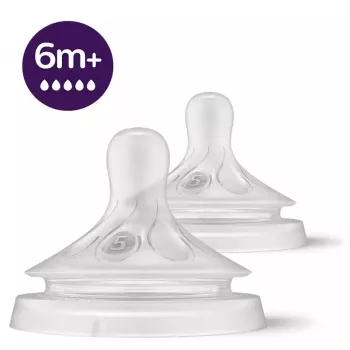 Philips Avent Natural Response silikona knupīši, ļoti ātra plūsma, 6m+, 2 gab.