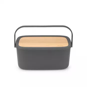 Brabantia Roll Top maizes kaste, matēti tumši pelēka, 2 klaipu ietilpība, tērauds