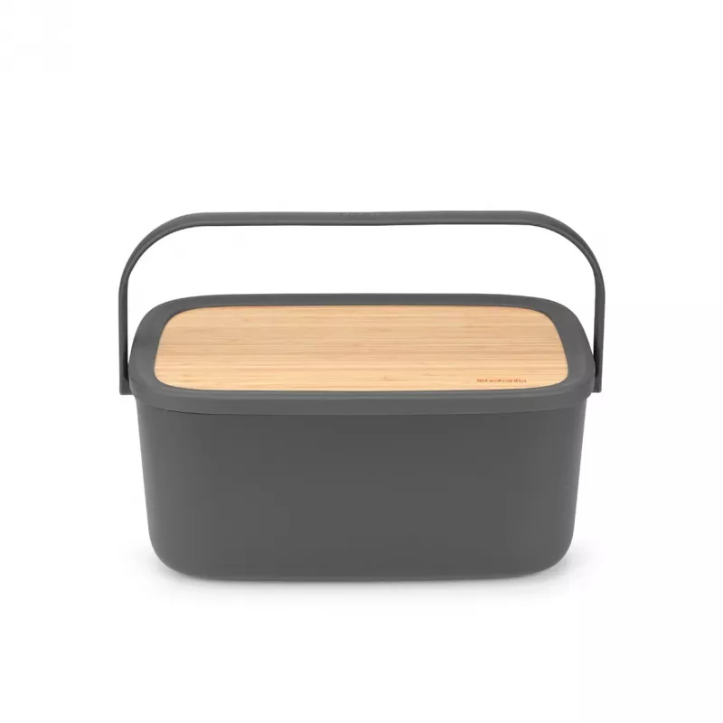 Brabantia Roll Top maizes kaste, matēti tumši pelēka, 2 klaipu ietilpība, tērauds