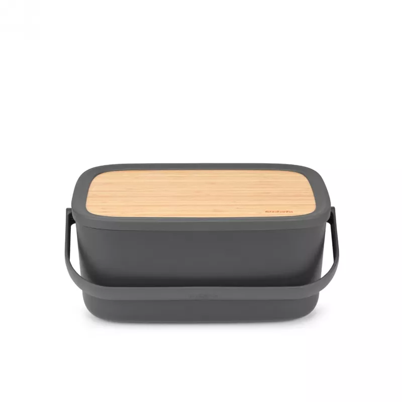 Brabantia Roll Top maizes kaste, matēti tumši pelēka, 2 klaipu ietilpība, tērauds