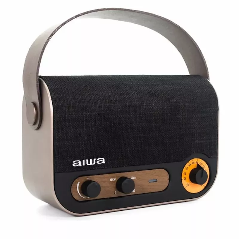 AIWA RBTU-600 pārnēsājams Bluetooth radio ar FM, USB, AUX-in, MicroSD, uzlādējamu akumulatoru