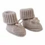 Lodger Slipper Folklore Merino vilnas mazuļu čības, bēšas, 0-6 mēneši