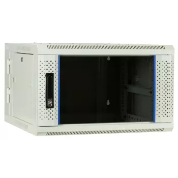 DSIT 6U sienas montāžas serveru skapis ar stikla durvīm, balts, 600x600x368 mm DS6606W-DOUBLE