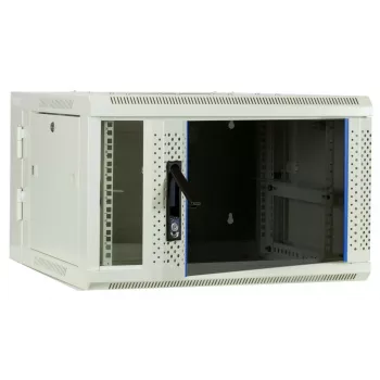 DSIT 6U sienas montāžas serveru skapis ar stikla durvīm, balts, 600x600x368 mm DS6606W-DOUBLE