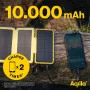 Aqiila Powerbird BS10 Saules enerģijas banka 10000 mAh melna un oranža