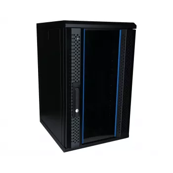 DSIT DS10-3412 12U 10 inch sienas montāžas serveru skapis ar stikla durvīm, 370x450x618 mm, melns