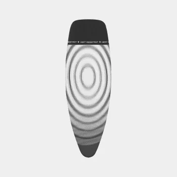 Brabantia gludināšanas dēļa pārvalks Titan Oval, 135 x 45 cm, izmērs D, 8 mm polsterējums, kokvilnas virsma ar putām, metāliski pelēks