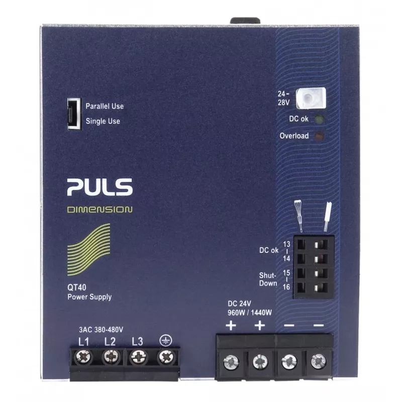 PULS DIMENSION QT40.241 DIN sliedes barošanas bloks 24V DC 40A 960W 3 fāžu