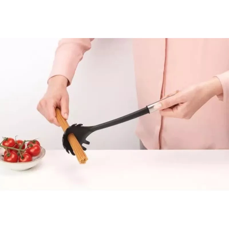 Brabantia Essential spageti karote, neilona galva, matēta tērauda rokturis, pret piedegšanu droša