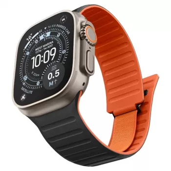 Spigen Athlex Air M siksniņa Apple Watch 8/9/10/11/SE/Ultra (44/45/46/49 mm) - melna/oranža