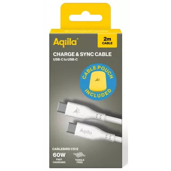 AQIILA Cablebird CS12 USB-C uz USB-C uzlādes un sinhronizācijas kabelis 2m 60W melns AQCBPBIC2SI829