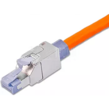 Wirewin WKS FK RJ45 KAT6A laukā terminējams RJ45 spraudnis, Cat6A, ekranēts, bez instrumentiem, cinka leģējuma, zelta kontakti, 22-24 AWG, 6-9mm kabelis