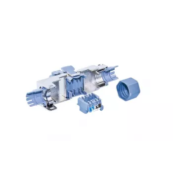 Wirewin WKS FK RJ45 KAT6A laukā terminējams RJ45 spraudnis, Cat6A, ekranēts, bez instrumentiem, cinka leģējuma, zelta kontakti, 22-24 AWG, 6-9mm kabelis