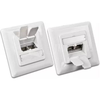 Wirewin DD-TRIO-C6 UP2 WS CAT6 ekranēta iegremdējamā datu kontaktligzda, 2 porti, LSA, tīri balta RAL 9010