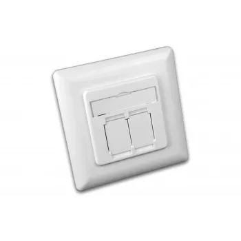 Wirewin DD-TRIO-C6 UP2 WS CAT6 ekranēta iegremdējamā datu kontaktligzda, 2 porti, LSA, tīri balta RAL 9010
