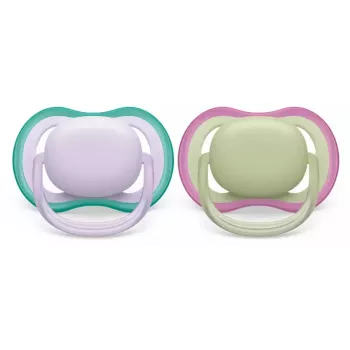 Philips Avent Ultra Air knupītis 0-6 mēnešiem, 2 gab., meitenēm rozā/violetā, SCF085/24