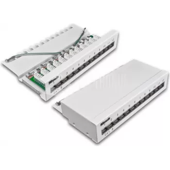 Wirewin 12 portu CAT6 galda savienojumu panelis, ekranēts, LSA+ terminācija (DVP-TRIO-K6 12)
