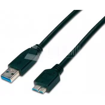 Wirewin USB 3.0 A uz Micro-B kabelis 1,8 m melns USB 3.0 A-MB MM 1.8 SW