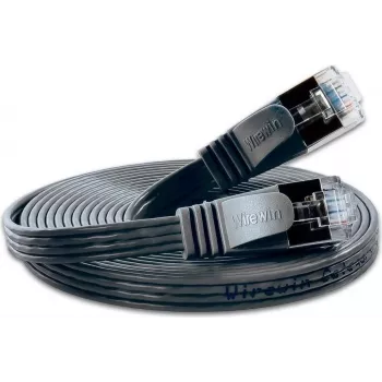 Wirewin SLIM S6 7,5m melns Cat.6 slaids Ethernet tīkla kabelis STP PIMF PKW-STP-SLIM-KAT6 7.5 SW