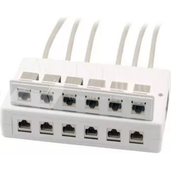Wirewin 2x 6 portu virsmas montāžas kārba Keystone moduļiem, pelēka, plastmasas Keystone sistēma (125460)