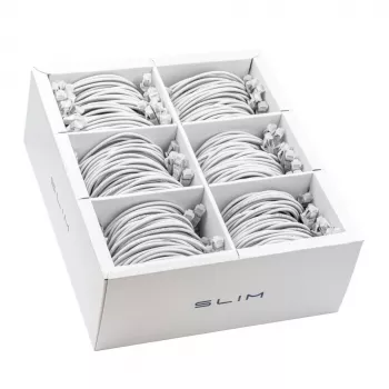 Wirewin SLIM-LS-K6A 1.0 WT 90 - Cat6A U/FTP slaids savienojuma kabelis, 1,0 m, balts, 90 gab.