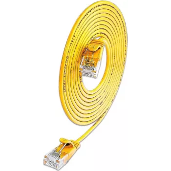 Wirewin SLIM KAT6A 10 Gigabit vieglais savienojuma kabelis, U/UTP, Ø 3,6 mm, dzeltens, 0,1 m SLIM-L-UU-K6A 0.1 YE