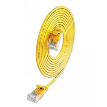 Wirewin SLIM KAT6A 10 Gigabit vieglais savienojuma kabelis, U/UTP, Ø 3,6 mm, dzeltens, 0,1 m SLIM-L-UU-K6A 0.1 YE