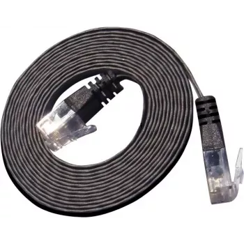 Wirewin Triotronik PKW-SLIM-KAT6 0.5 SW Cat6 U/UTP slaidais savienojuma kabelis, RJ45 tēviņš uz RJ45 tēviņš, 0,5 m, melns