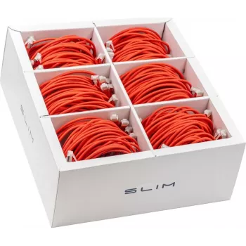 Wirewin SLIM-LS-K6A 0.5 RD 90 Cat6A slaids Ethernet savienojuma kabelis, 0,5m, sarkans, U/FTP, LSZH, 10Gbps, 90 gab.