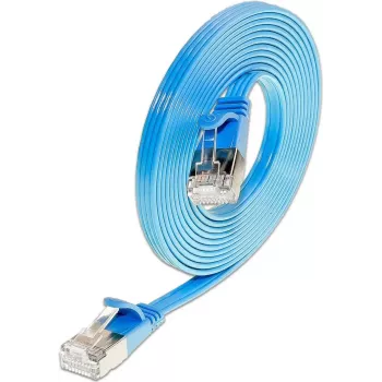 Wirewin Triotronik 0,15m Cat6 U/FTP plānais Ethernet savienojuma kabelis, RJ45 tēviņš-tēviņš, zils PKW-STP-SLIM-KAT6 0.15 BL