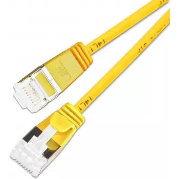 Wirewin SLIM KAT6A 10 Gigabit vieglais savienojuma kabelis, U/FTP, Ø 3,8 mm, dzeltens, 0,15 m (PKW-LIGHT-STP-K6A 0.15 GE)