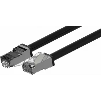 Wirewin āra savienojuma kabelis Cat.6A S/FTP, pret UV izturīgs PUR apvalks, melns, 0,5m (PKW-OUT-SF-K6A-PUR 0.5)