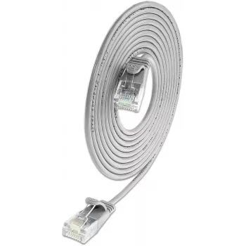 Wirewin SLIM KAT6A 10 Gigabit vieglais savienojuma kabelis apaļš, U/UTP, Ø 3,6 mm, pelēks (SLIM-L-UU-K6A 0.1)