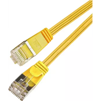 Wirewin Triotronik Cat6 U/FTP slaids savienojuma kabelis, RJ45 tēviņš uz tēviņu, 0,5m, dzeltens PKW-STP-SLIM-KAT6 0.5 GE