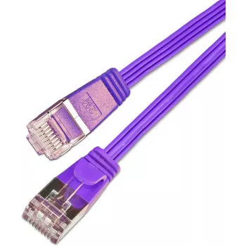Wirewin Triotronik Cat6 U/FTP plānais Ethernet savienojuma kabelis, 2m, RJ45 tēviņš-tēviņš, varš, violets PKW-STP-SLIM-KAT6 2.0 VT