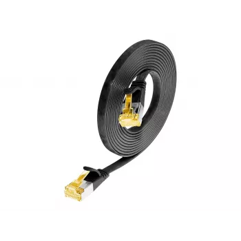Wirewin Cat6a U/FTP slaids Ethernet savienojuma kabelis, 0,1 m, melns PKW-STP-SLIM-K6A 0.1 SW