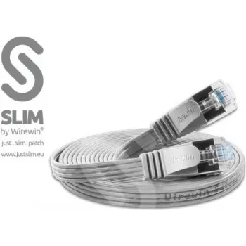 Wirewin Triotronik 0,15m Cat6 U/FTP slaids Ethernet savienojuma kabelis, RJ45 tēviņš uz tēviņu, pelēks PKW-STP-SLIM-KAT6 0.15