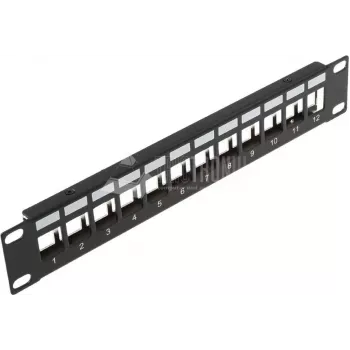 Wirewin 12 portu Keystone moduļu tukšais panelis, 10 collas, melns, ekranēta Keystone sistēma (TKS PANEL 12 BLACK)