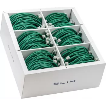 Wirewin SLIM-LS-K6A 0.5 GN 90 Cat6A U/FTP slaids savienojuma kabelis, 0,5 m, zaļš, 90 gab.