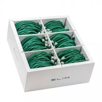 Wirewin SLIM-LS-K6A 0.5 GN 90 Cat6A U/FTP slaids savienojuma kabelis, 0,5 m, zaļš, 90 gab.