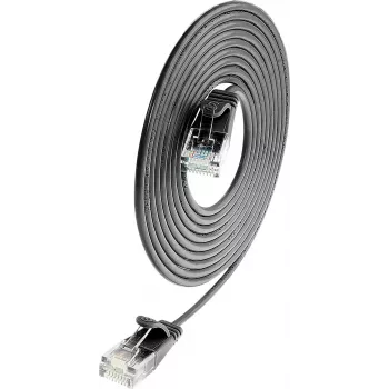 Wirewin Cat.6 SLIM-Light tīkla kabelis U/UTP 1,5m melns PKW-LIGHT-K6 1.5 SW