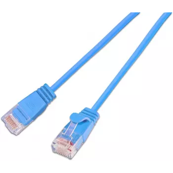 Wirewin SLIM KAT6A 10 Gigabit viegls savienojuma kabelis apaļš, U/UTP, Ø 3,6 mm, zils (SLIM-L-UU-K6A 3.0 BL)
