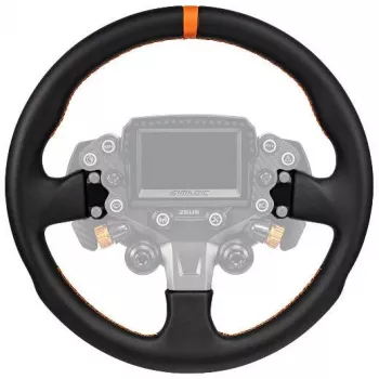 Simagic ZS-330RR ādas stūres loka aplis, 330mm, sarkans diegs, bez rumbas